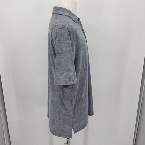 Callaway Men's Opti-Dri Golf Polo Shirt L Large Gray/Green Plaid - Picture 7 of 10